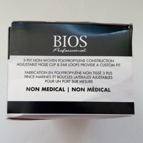 New BIOS Professional Disposable Non-Medical Face Masks 50 Count Black - Picture 6 of 6